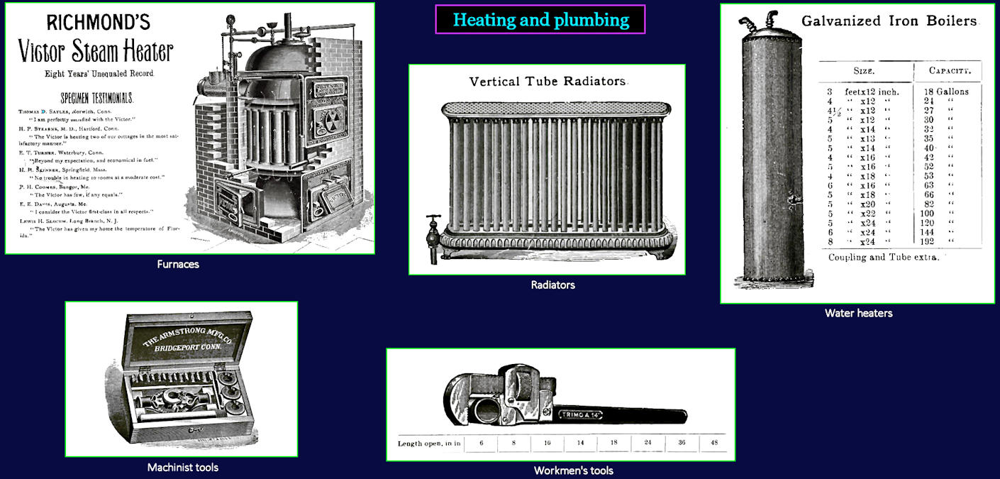 Heating and Plumbing Ads, 1890
